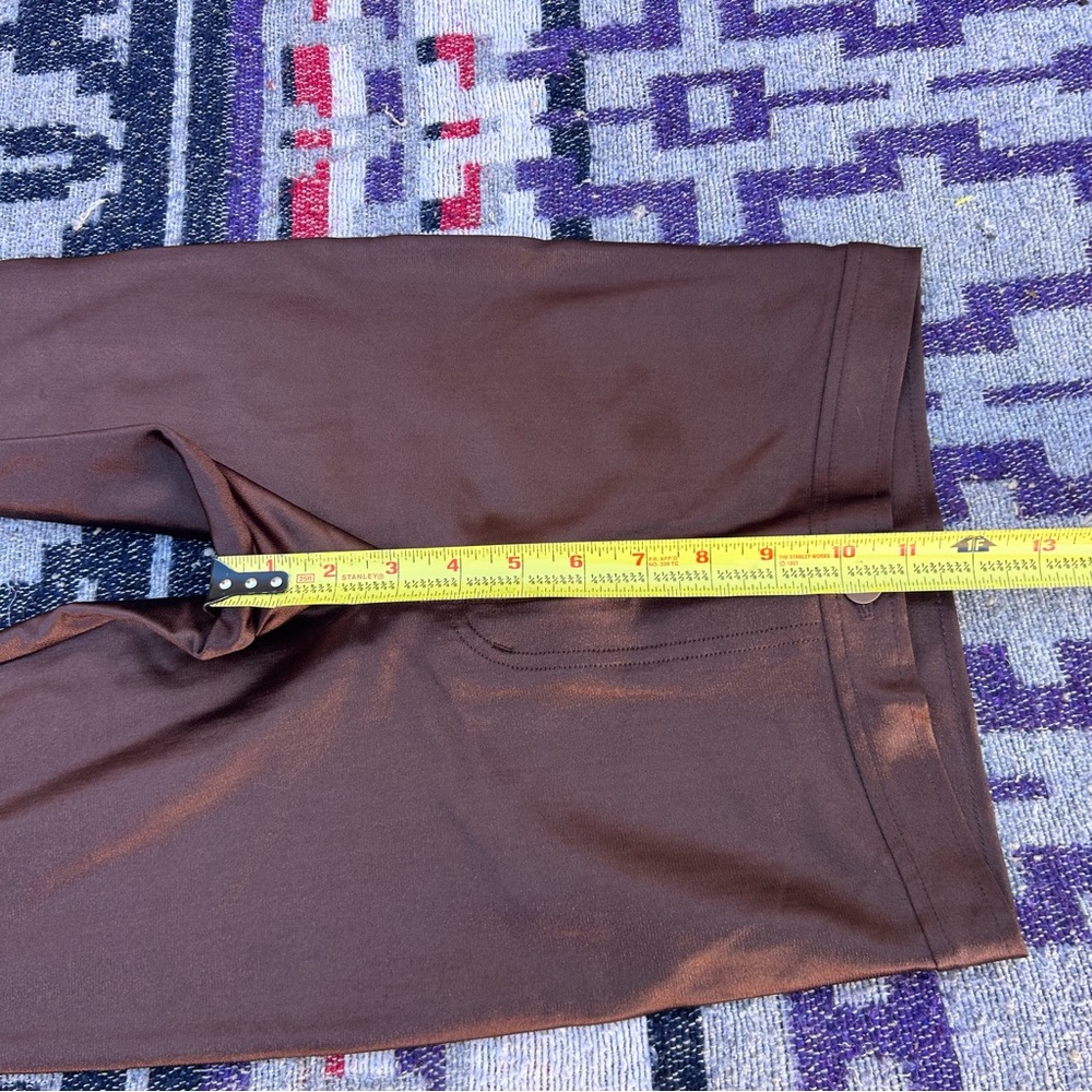 American apparel brown disco pants tight metallic skinny jeans high waist size s - Picture 4 of 10